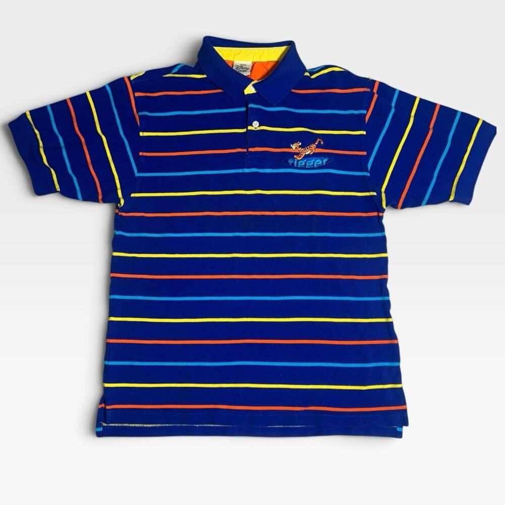 The Disney Store vintage Polo Shirt colorful Striped Tigger Vintage 90s mens Med